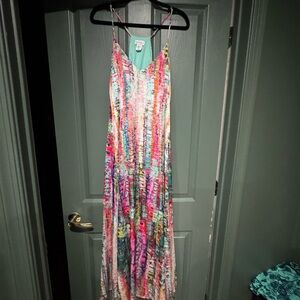 Nicole Miller Multicolor Strappy Maxi Dress